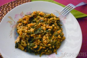Spinach with Bulgur and Coriander Seeds