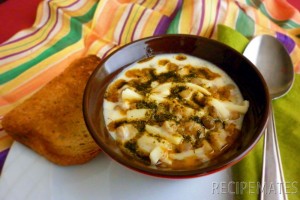 Green Lentils Noodle Soup